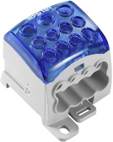 Faseverdelerblok WeidmÃ¼ller WPD 107 1X95/2X35+8X25 BL 2521730000 Grijs, Blauw 1 stuks