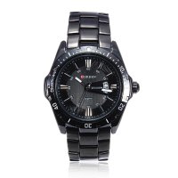 Fashion Curren 8110 Black Stainless Steel Date Men Quartz Wrist Watch