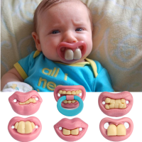 Fashion Funny Baby Dummy Dummies Pacifier Prank Novelty Teeth Child Lip Soother