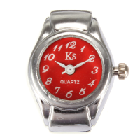 Fashion Simple Alloy Elastic Women Finger Ring Watch 6 Colors