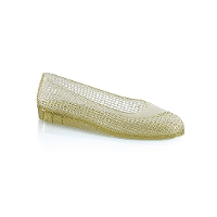 Ballerina waterschoenen   goud   glitters   dames   sleehakje   zwemschoenen