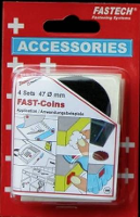 FASTECH® 684 330 Klittenband punten Om vast te plakken Hotmelt Haak  en lusdeel (Ø) 47 mm Zwart 4 paar