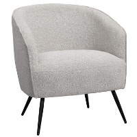 Fauteuil Carlton   bouclé stof   lichtgrijs   Leen Bakker