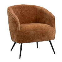 Fauteuil Carlton   stof   bruin   Leen Bakker