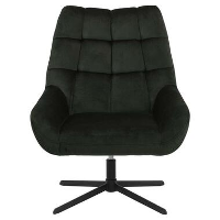 Fauteuil Devin   stof   donkergroen   Leen Bakker