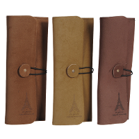Faux Leather Purse Makeup Holder Stationery Pen Bags Storage