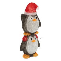Kerstverlichting figuur   pinguins   49 cm   solar   50 led lampjes   knipperfunctie