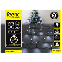 Kerstverlichting   helder wit   7 meter   96 led lampjes   zwart snoer   op batterijen