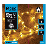 Lichtslang/slangverlichting   18 meter   324 led lampjes   warm wit   kerstverlichting