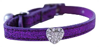 Feline Finesse Halsband Voor Kat Kunstleer Glitter Hart #95;_30x2x1 Cm
