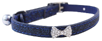 Feline Finesse Halsband Voor Kat Kunstleer Glitter Strik #95;_30x2x1 Cm