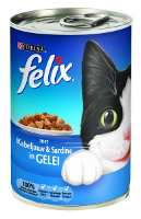 Felix Blik Stuk Kabeljauw/sardine In Gelei Kattenvoer #95;_400 Gr
