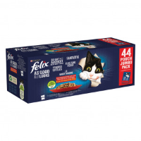 Felix Elke Dag Feest Farm Selectie met rund, kip, eend, lam in gelei natvoer kat (jumbopack) 2 dozen (88 x 85 g)