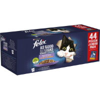 Felix Elke Dag Feest Mix Selectie tonijn, zalm, rund, kip in gelei natvoer kat (jumbopack) 2 dozen (88 x 85 g)