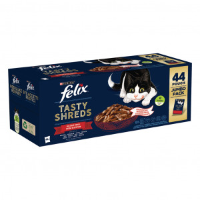 Felix Heerlijke Reepjes Farm Selectie met rund, kip, eend, kalkoen in saus natvoer kat (jumbopack) 2 dozen (88 x 80 g)
