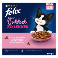 Felix Junior Dubbel Zo Lekker met kip, kalkoen en groenten kattenvoer 800 g