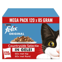 Felix Original Countryside Selectie met kip en rund in gelei natvoer kat (megapack) 1 x (120 x 85 g)
