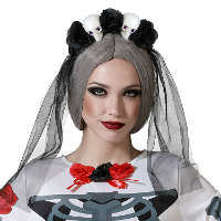 Halloween/horror verkleed diadeem/tiara/bloemenkrans   zombie/heks/lady   kunststof   dames/meisjes