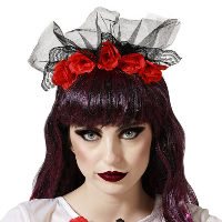 Halloween/horror verkleed diadeem/tiara/bloemenkrans   zombie/heks/lady   kunststof   dames/meisjes