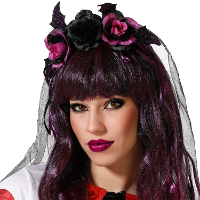 Halloween/horror verkleed diadeem/tiara   dark zombie queen   kunststof   dames/meisjes