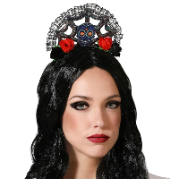 Halloween/horror verkleed diadeem/tiara hoedje   vampier queen/princess   kunststof   dames/meisjes