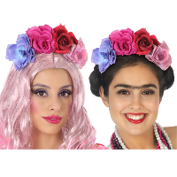 Halloween/horror verkleed diadeem/tiara   met grote bloemen   kunststof   dames/meisjes