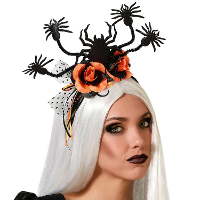 Halloween/horror verkleed diadeem/tiara   spinnen en bloemen   kunststof   dames/meisjes