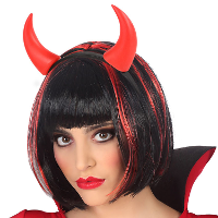 Halloween/vrijgezellenfeest verkleed diadeem   duivel hoorntjes   kunststof   dames