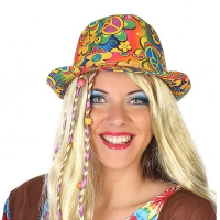 Hippie trilby verkleed hoedje   gekleurd   voor volwassenen