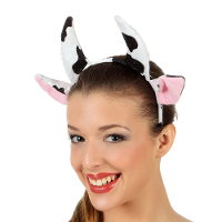 Verkleed diadeem koeien oren/oortjes   meisjes/dames   Carnaval