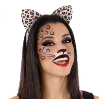 Verkleed diadeem luipaard/panter/katten oren/oortjes   meisjes/dames   Carnaval