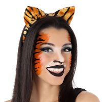 Verkleed diadeem tijger/katten oren/oortjes   meisjes/dames   Carnaval