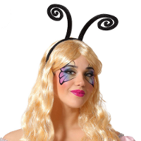 Verkleed diadeem vlinder/Aliens sprieten   zwart   meisjes/dames   Carnaval