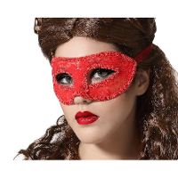 Verkleed oogmasker   rood   kant patroon   volwassenen   Halloween/gemaskerd bal
