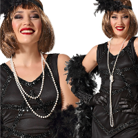 Verkleed sieraden parelketting   wit   dames   kunststof   Twenties/piraten/zeemeermin