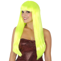 Verkleedpruik voor dames met lang stijl haar   Geel   Carnaval/party