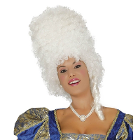 Barok verkleed pruik   wit   dames   renaissance thema verkleed accessoires