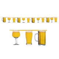 Bierglazen print vlaggenlijn   slinger   300 cm   bierfeest/oktoberfest versiering   karton