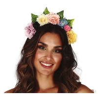 Bloemen diadeem   multi kleuren   Hippie / flower power   verkleed haarband   dia de los muertos