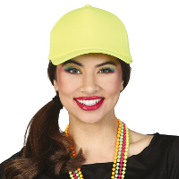 Carnaval baseballcap petje   fluor geel   verkleed accessoires   volwassenen   Eighties/disco