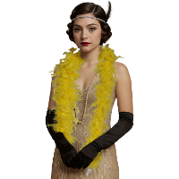 Carnaval verkleed boa met veren   geel   80 gram   themafeest