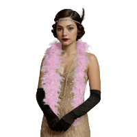 Carnaval verkleed boa met veren   roze   80 gram   themafeest