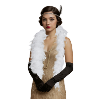 Carnaval verkleed boa met veren   wit   80 gram   themafeest