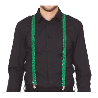 Carnaval verkleed bretels   pailletten groen   volwassenen/heren/dames