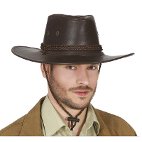 Carnaval verkleed Cowboy hoed Nevada   bruin lederlook   voor volwassenen   Western thema