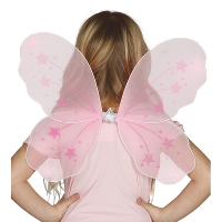 Carnaval verkleed Feeen vleugels   voor kinderen   roze met sterren   elfjes/vlinders