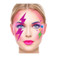 Carnaval verkleed Gezicht stickers   Foute 80s/90s party   plakdiamantjes   schmink stickers