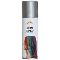 Carnaval verkleed haar verf/spray   zilver   spuitbus   125 ml
