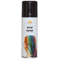 Carnaval verkleed haar verf/spray   zwart   spuitbus   125 ml