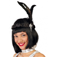 Carnaval verkleed haarband   Charleston twenties hoofdband   zwart   voor dames